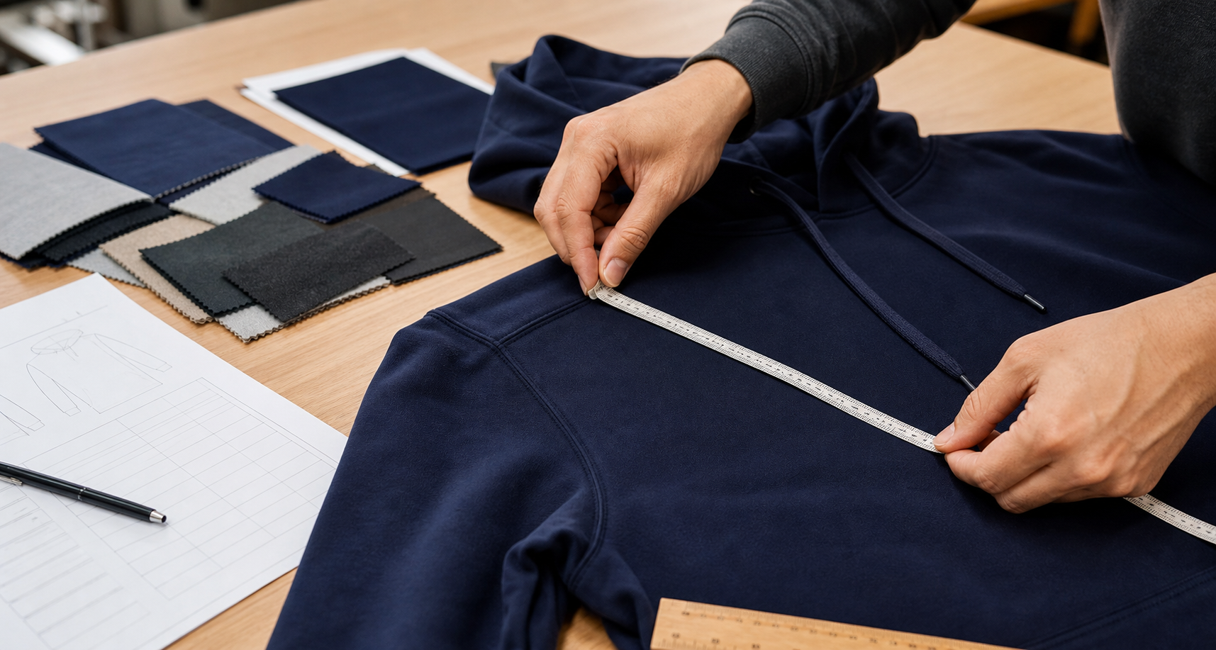 Quality control measurement during clothing sample development